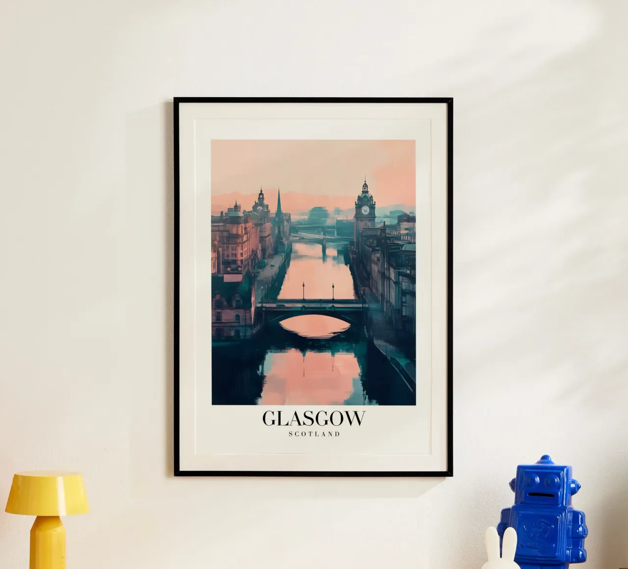 Stampa d'arte sul fiume Clyde di Glasgow - Paesaggio urbano scozzese poster da homdeco