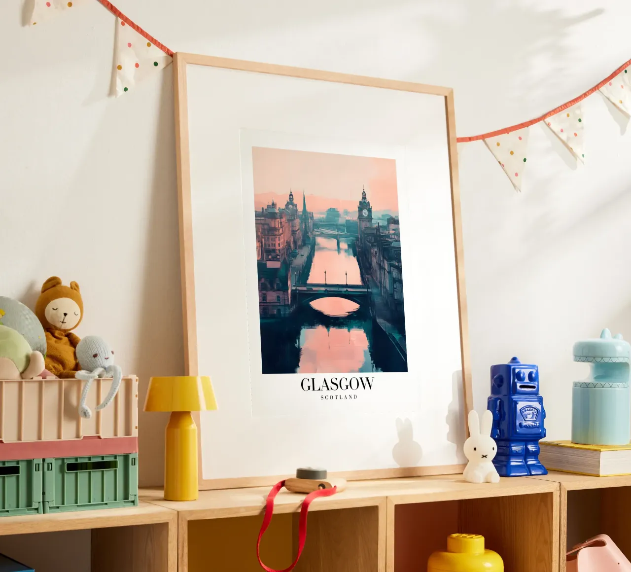 Stampa d'arte sul fiume Clyde di Glasgow - Paesaggio urbano scozzese poster da homdeco