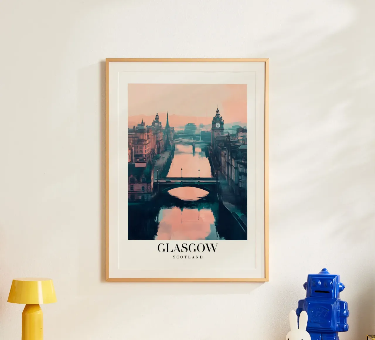 Stampa d'arte sul fiume Clyde di Glasgow - Paesaggio urbano scozzese poster da homdeco