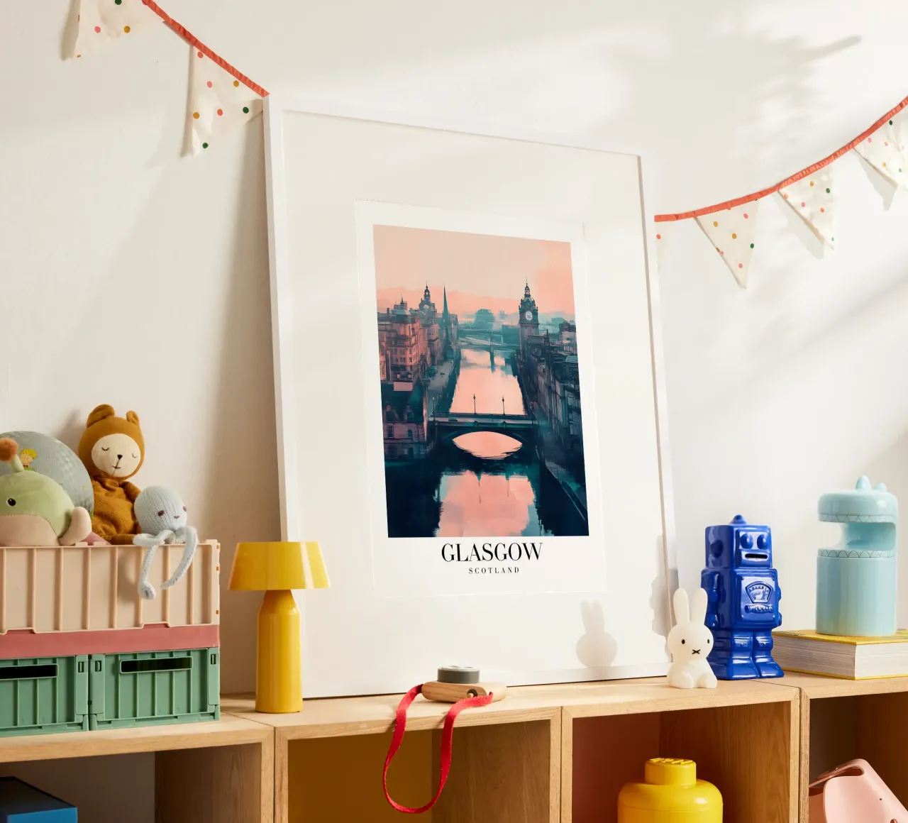 Stampa d'arte sul fiume Clyde di Glasgow - Paesaggio urbano scozzese poster da homdeco