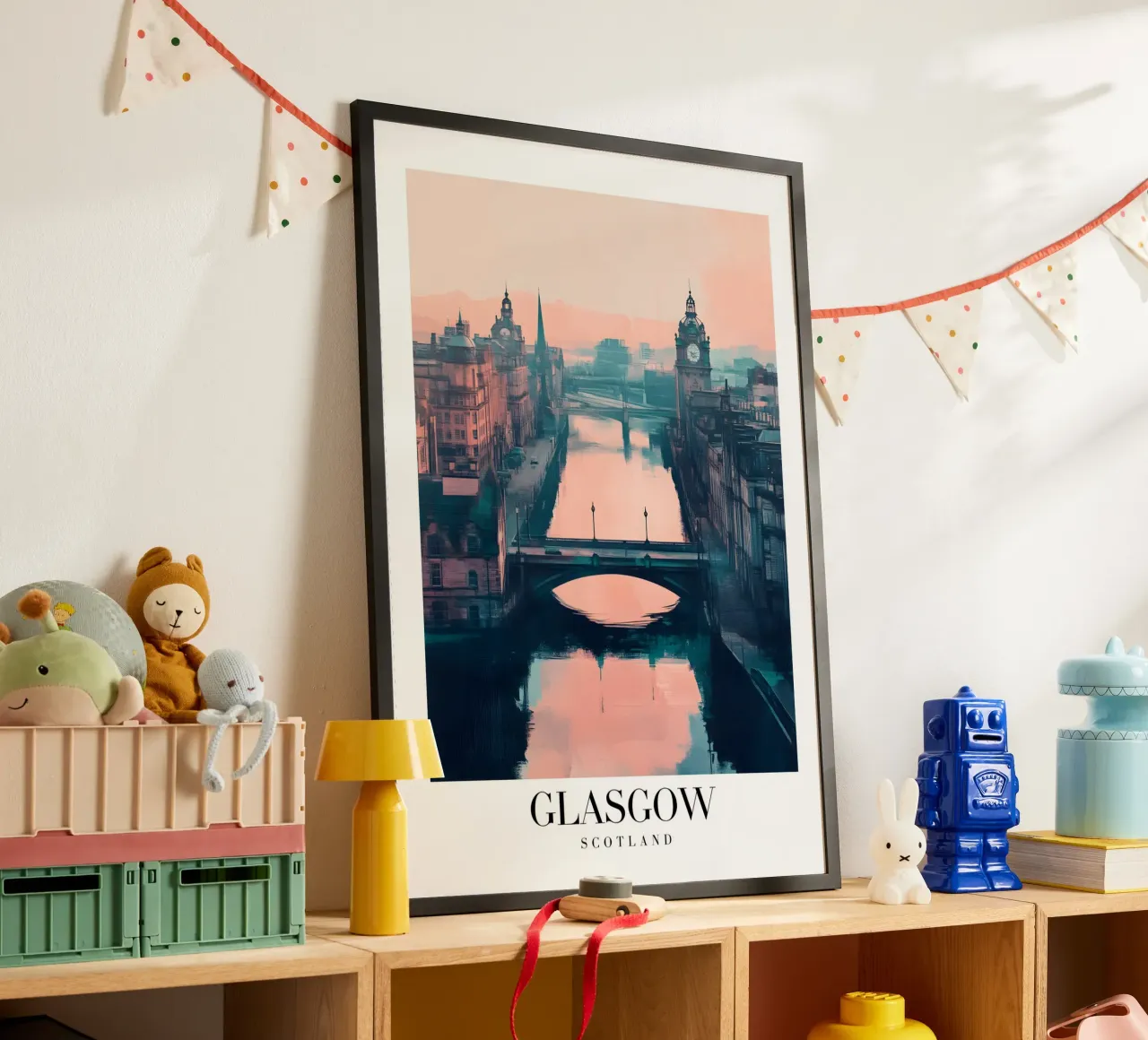 Stampa d'arte sul fiume Clyde di Glasgow - Paesaggio urbano scozzese poster da homdeco