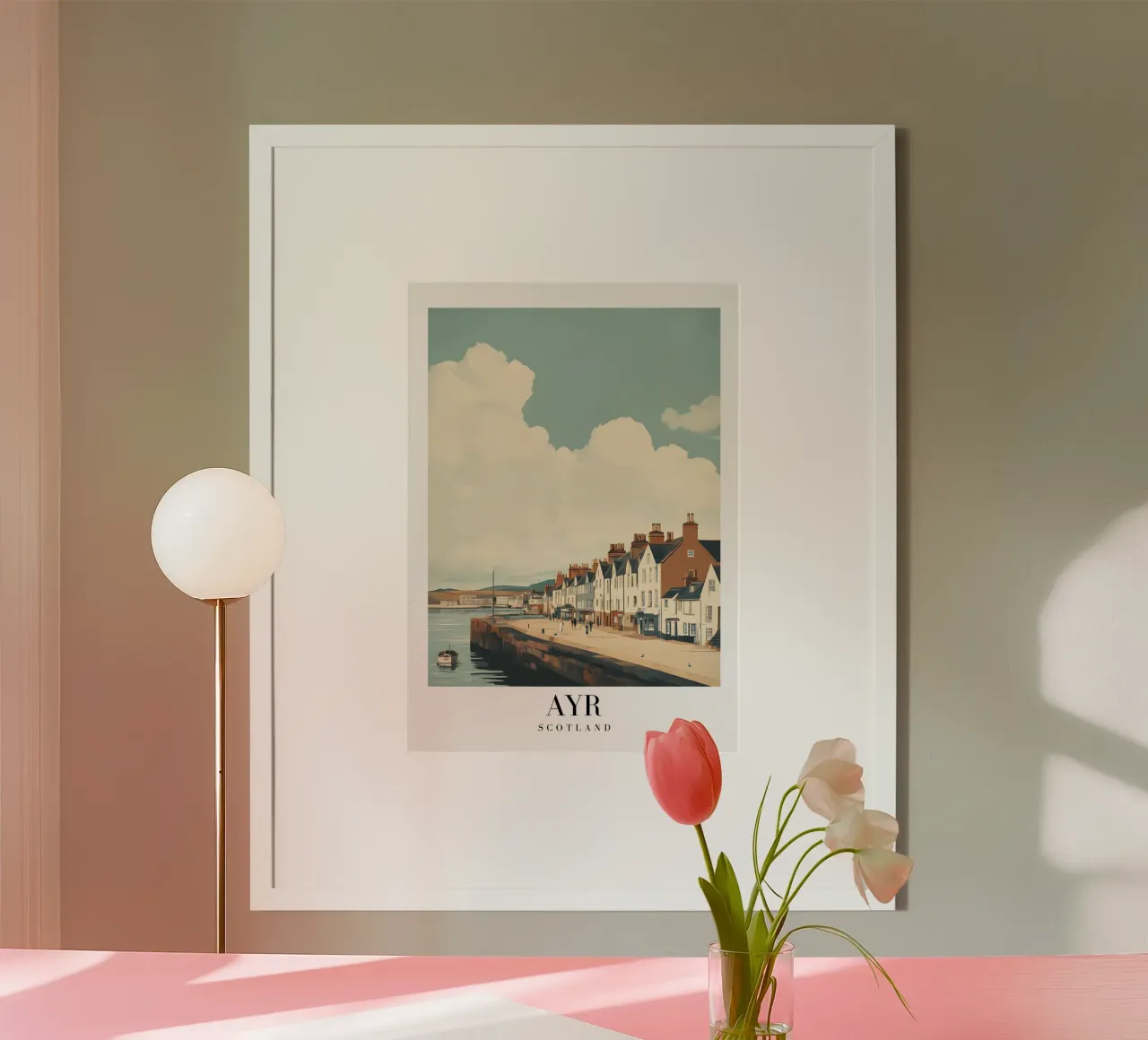Ayr Scotland Harbor Art Print - Kuststadje Charme poster van homdeco