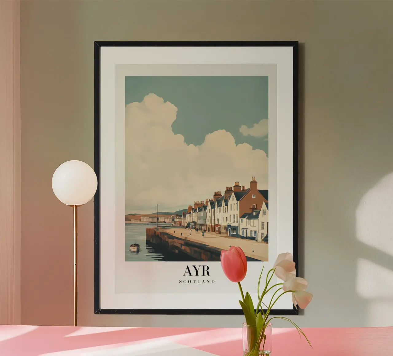 Ayr Scotland Harbor Art Print - Kuststadje Charme poster van homdeco