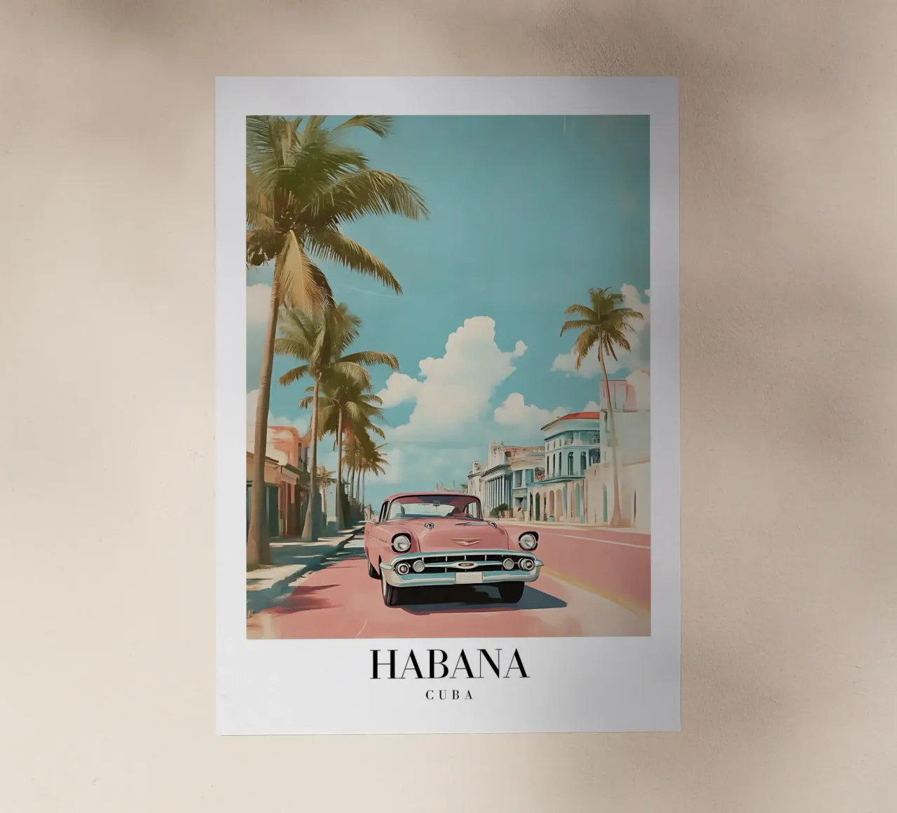 Stampa d'arte su auto d'epoca dell'Avana - Cuba Retro Scene pellicola backlit da homdeco