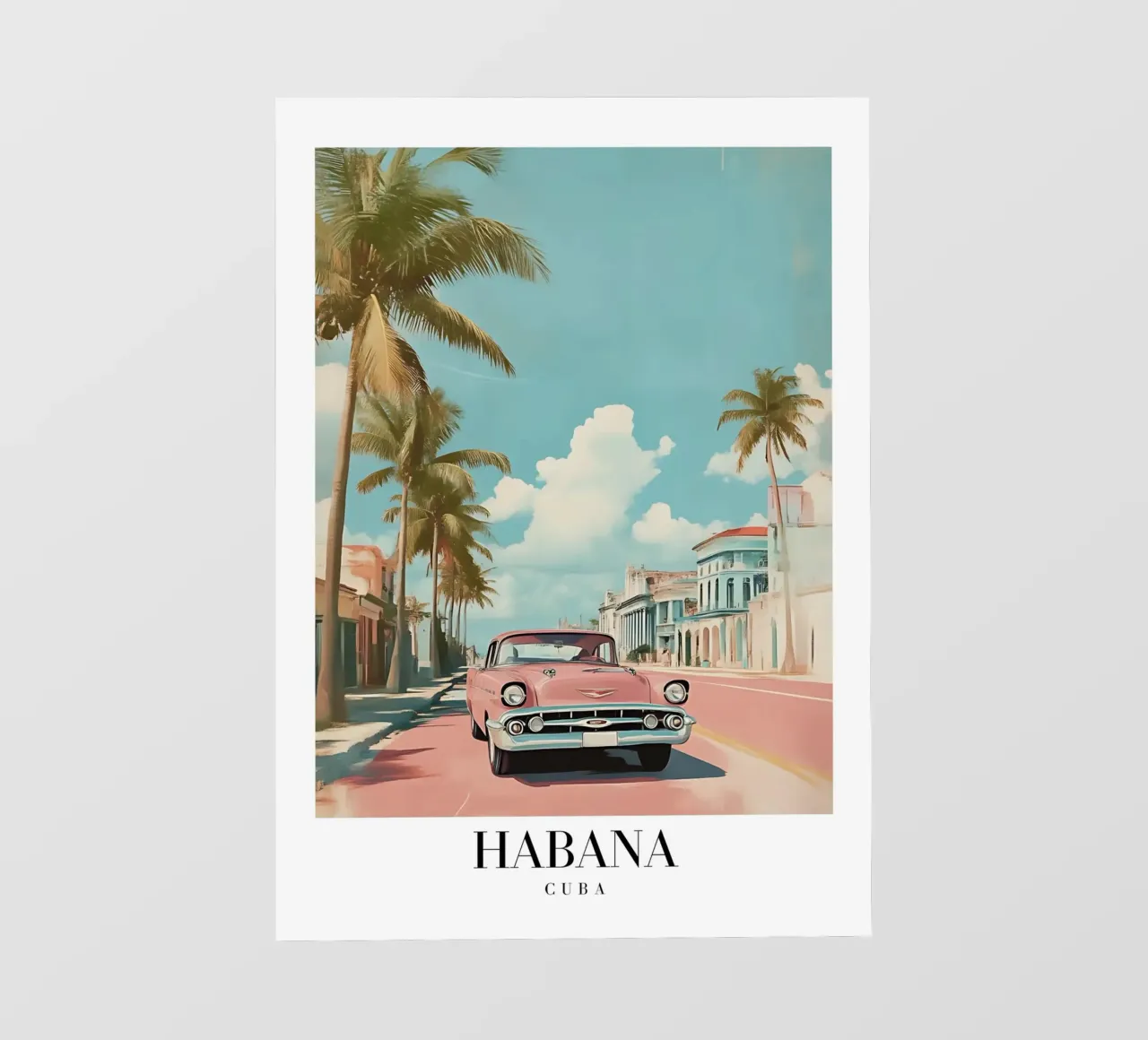 Stampa d'arte su auto d'epoca dell'Avana - Cuba Retro Scene pellicola backlit da homdeco