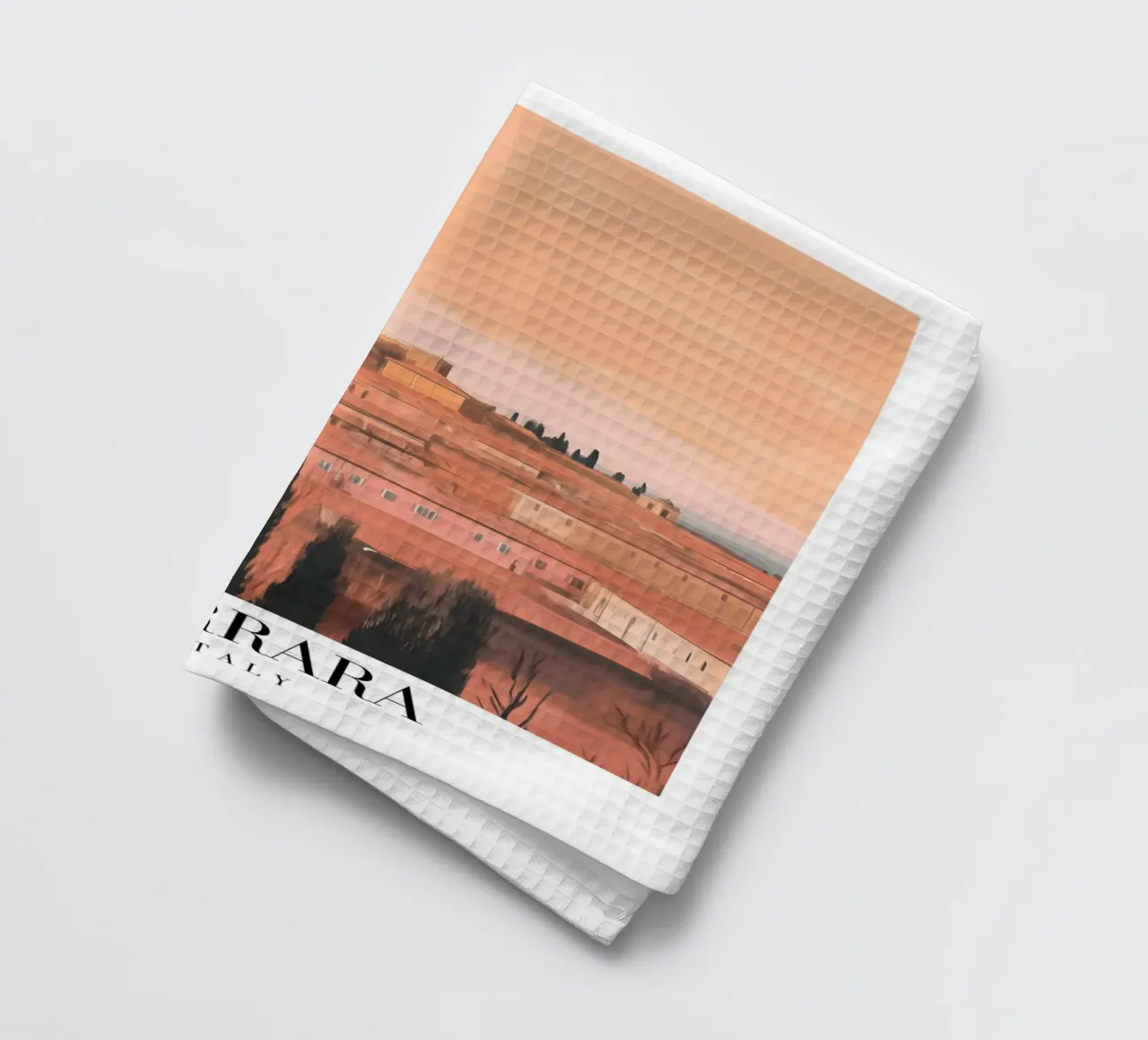 Ferrara Cityscape Art Print - Italian Renaissance tea towel by homdeco