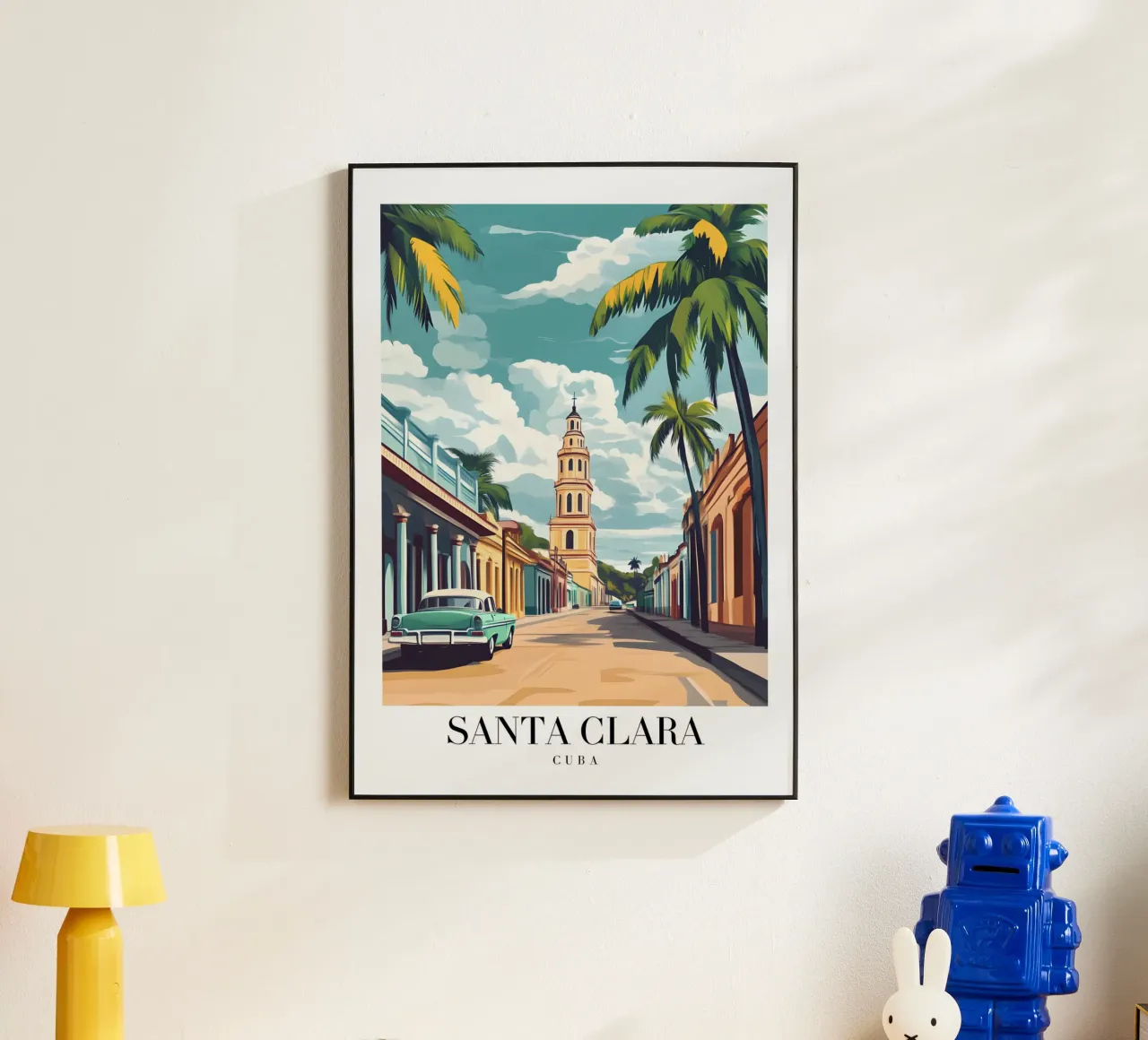 Santa Clara Cityscape Art Print - Cuba Iconic Tower forex plate by homdeco