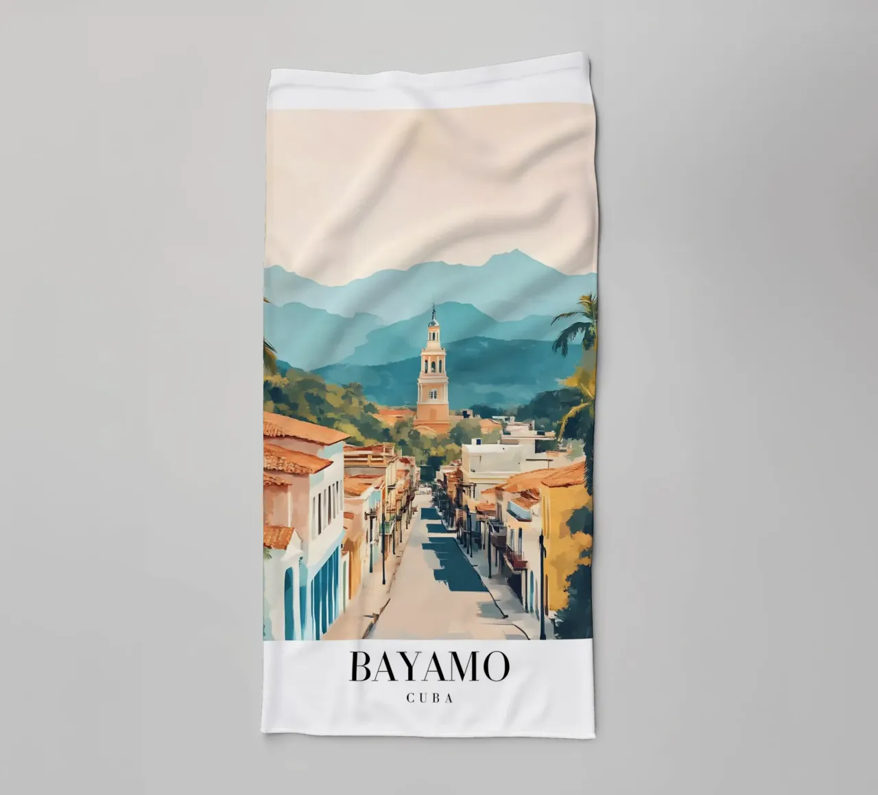 Bayamo Cuba Cityscape Art Print - Historic Charm towel by homdeco