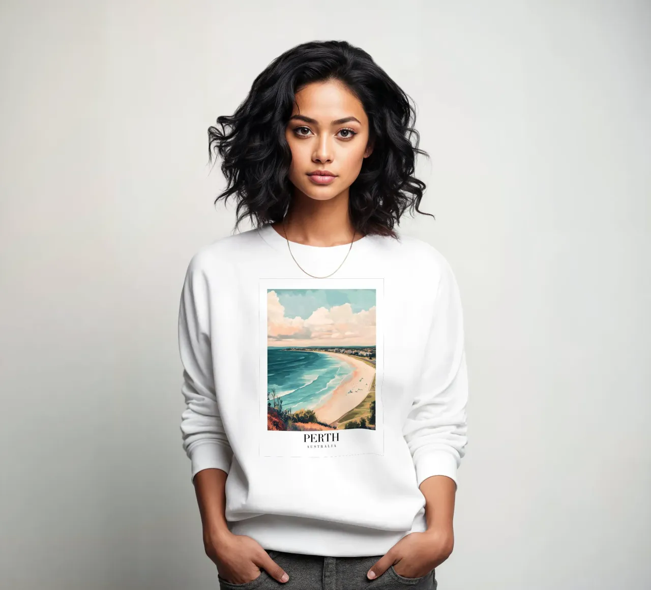 Perth Coastal Vista Art Print - Australisch strand sweatshirt van homdeco
