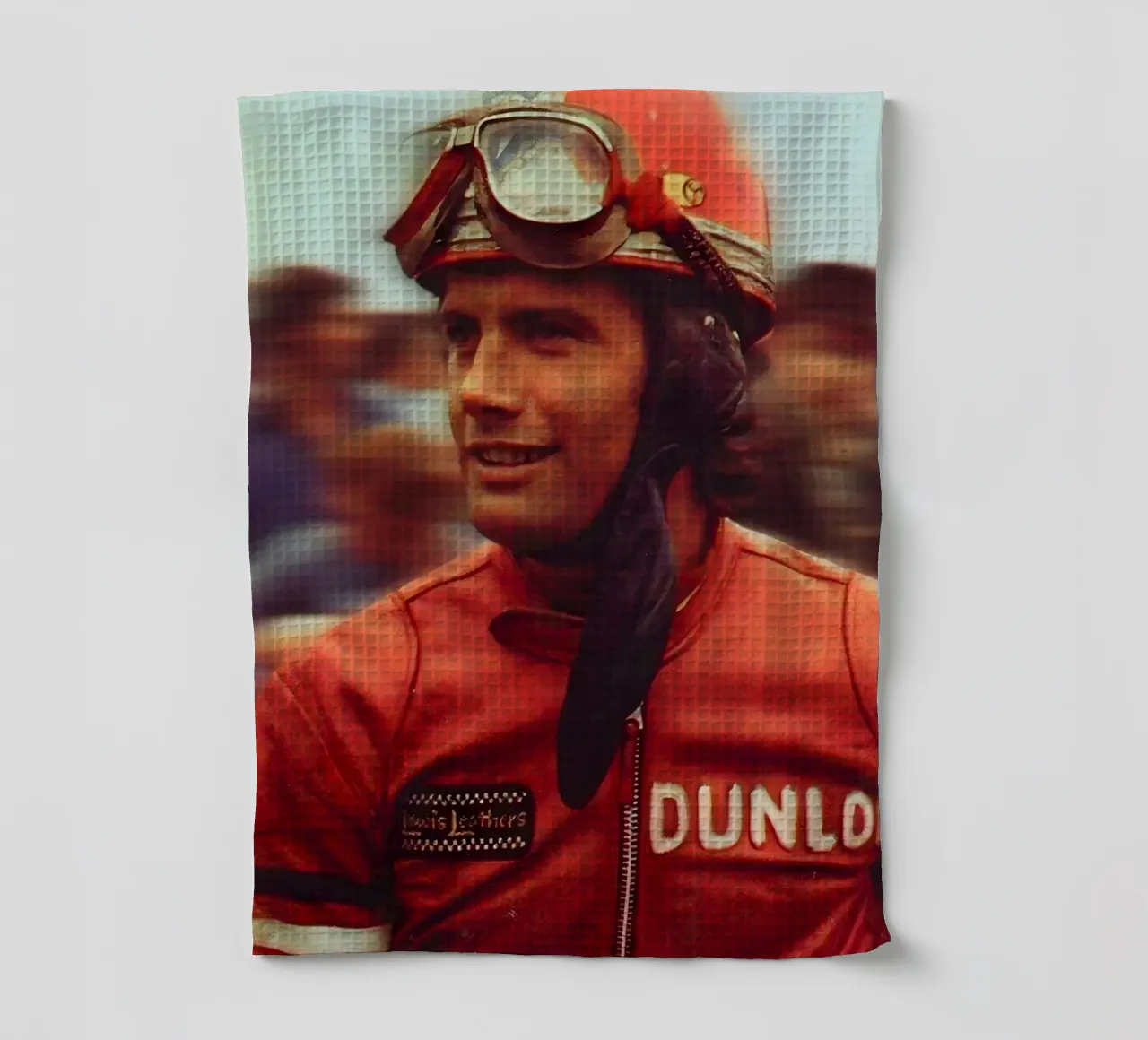 Giacomo Agostini tea towel by Low poly art