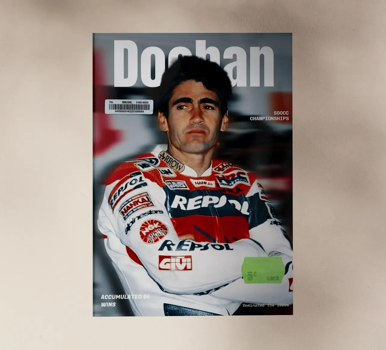 Mick Doohan pellicola backlit da Low poly art