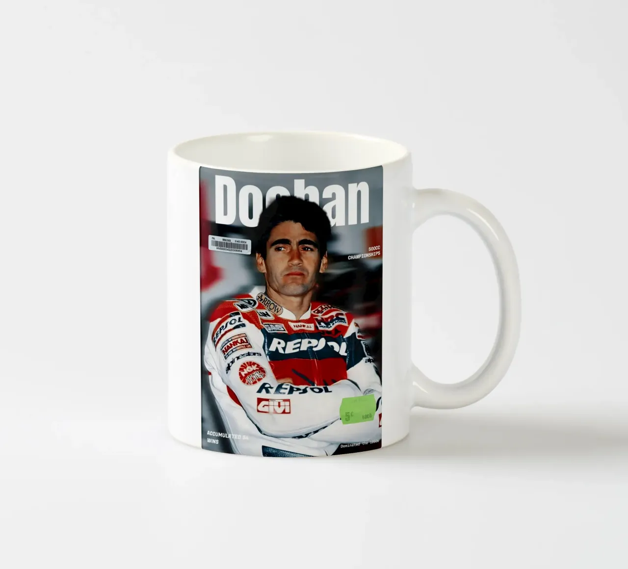 Mick Doohan tazza in ceramica da Low poly art