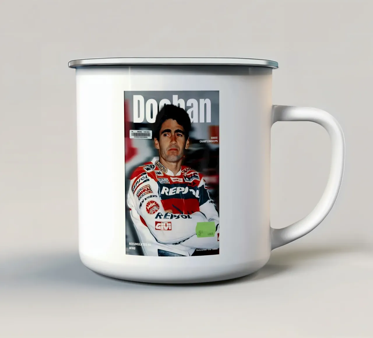 Mick Doohan tazza in smalto da Low poly art