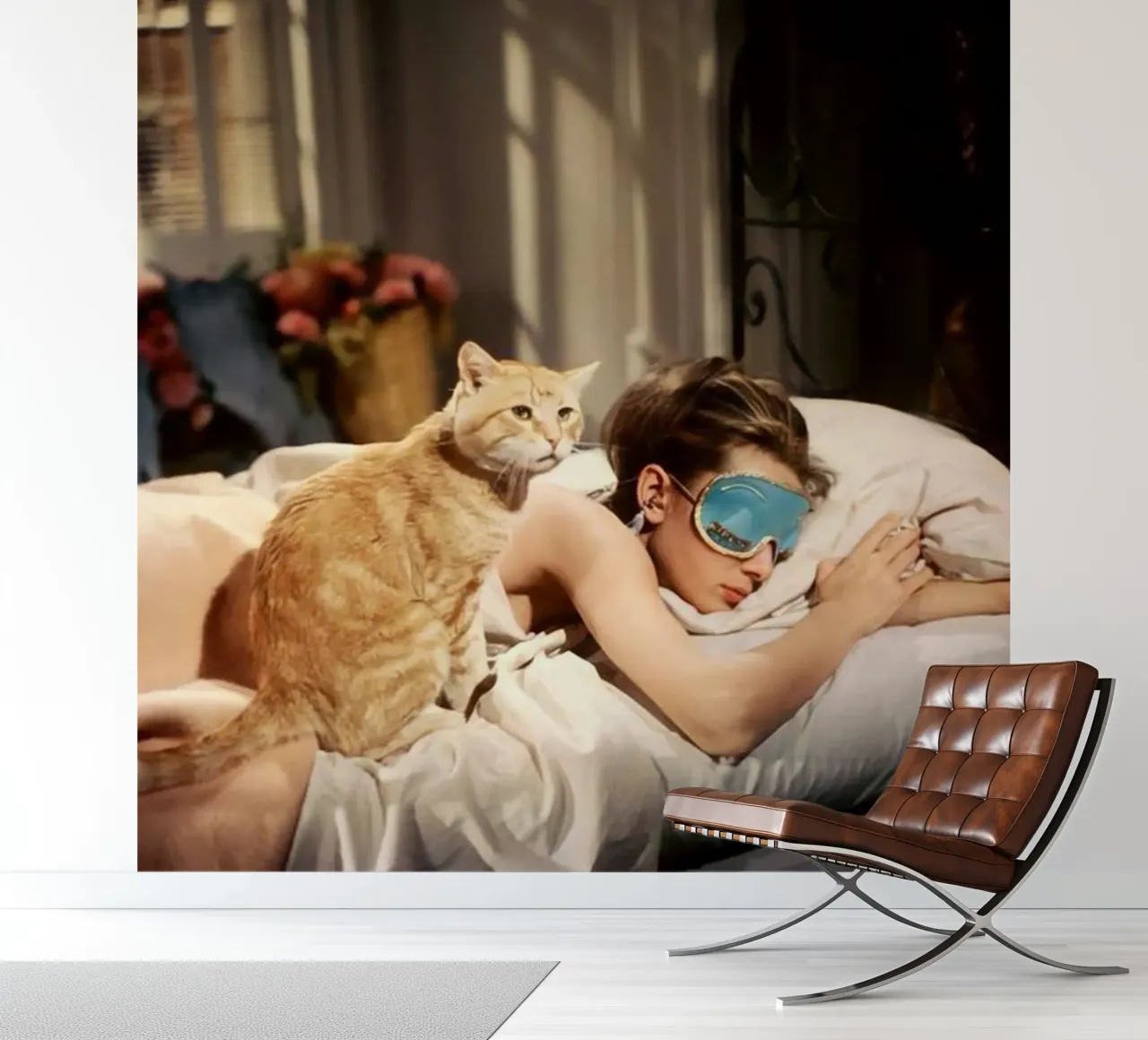 Audrey With A Cat photo wallpaper by Martin studio