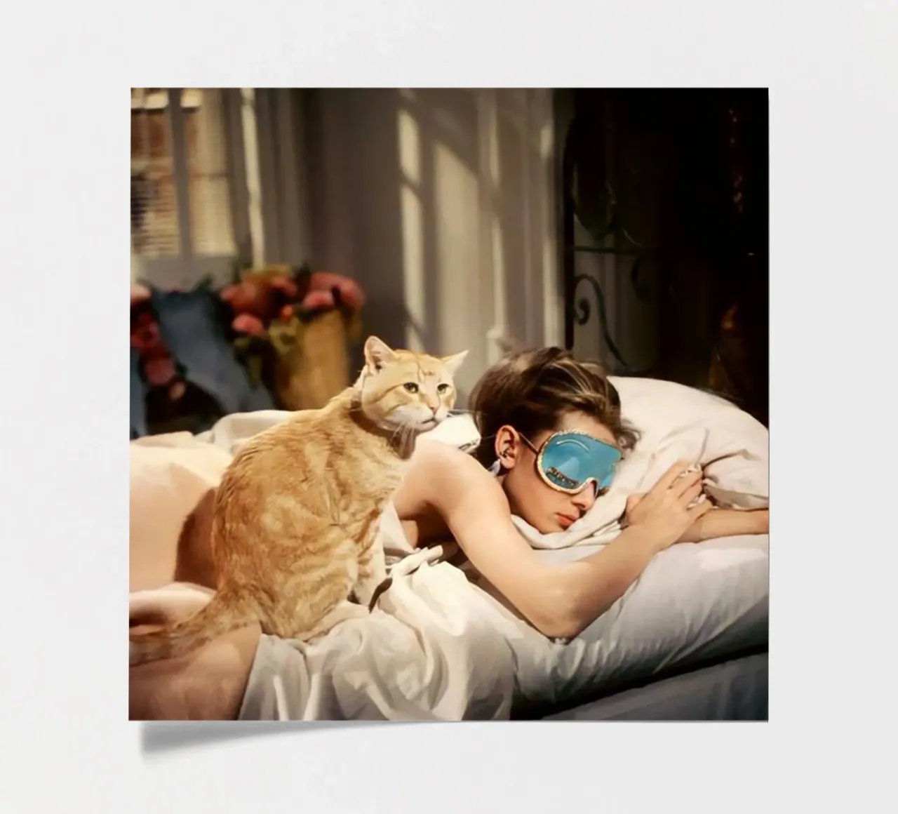 Audrey With A Cat sticker sheet by Martin studio