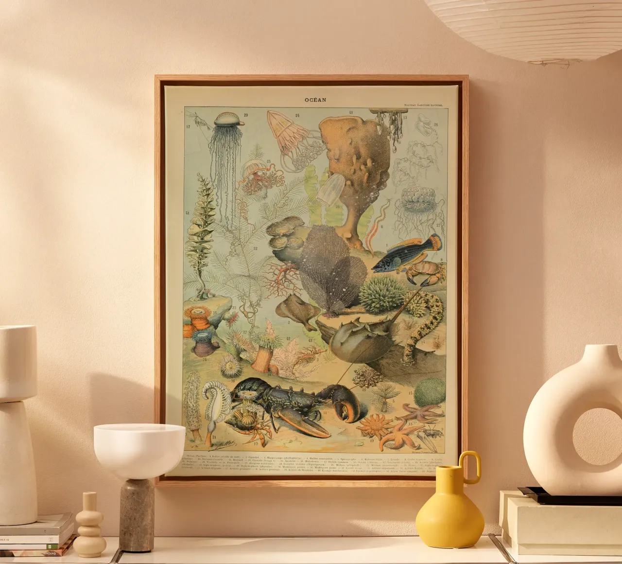 kreeft kwal algen koraal zeewier canvas met Baklijst van Graham Robertson