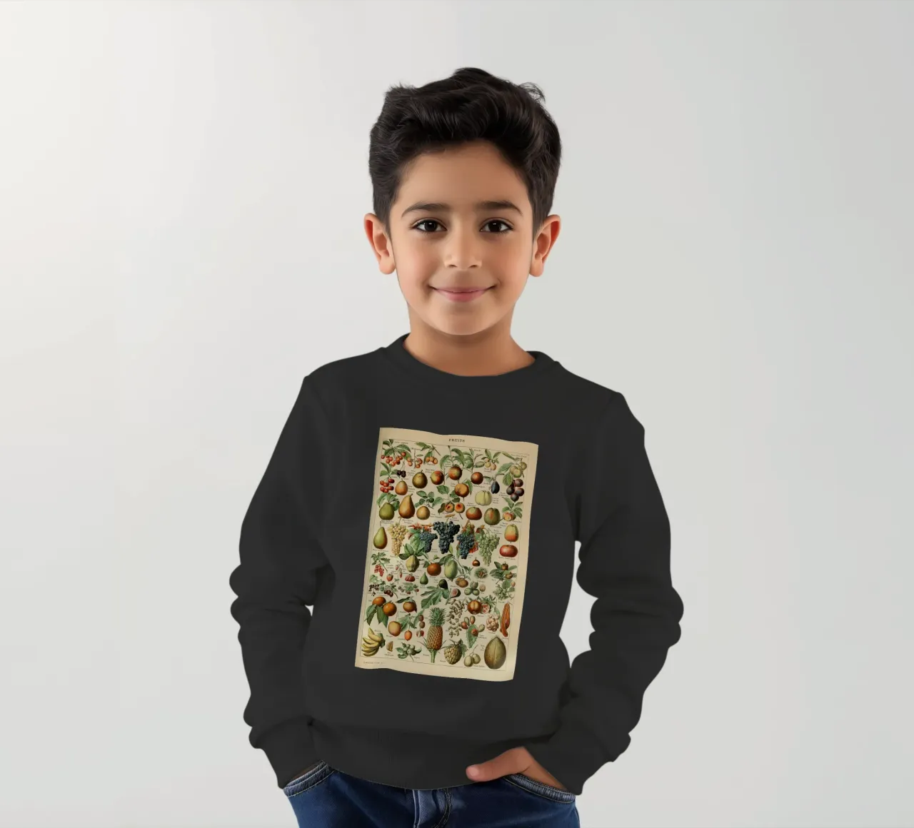 mele pere uva limoni frutta felpa bambino da Graham Robertson