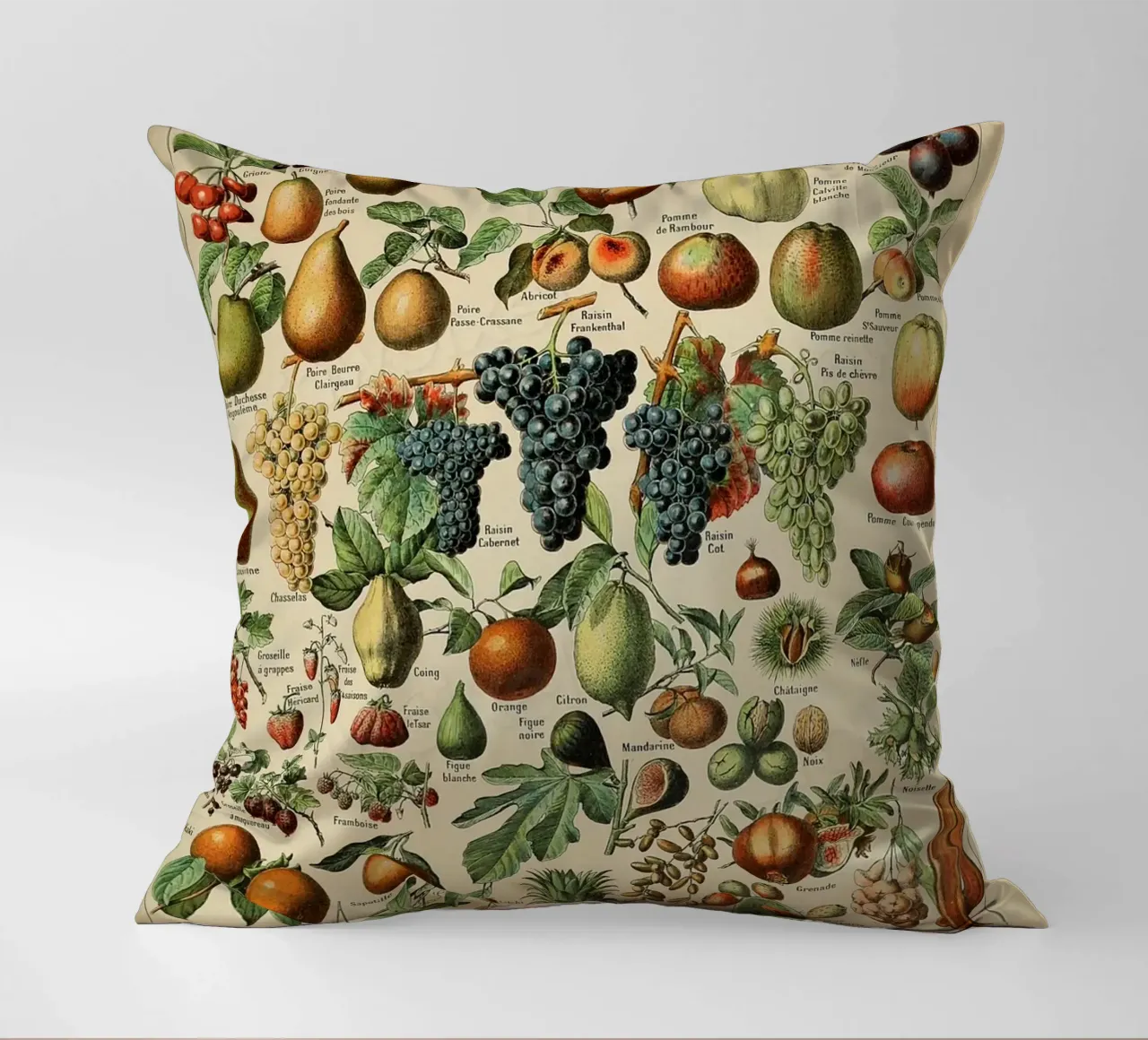 mele pere uva limoni frutta cuscino da Graham Robertson