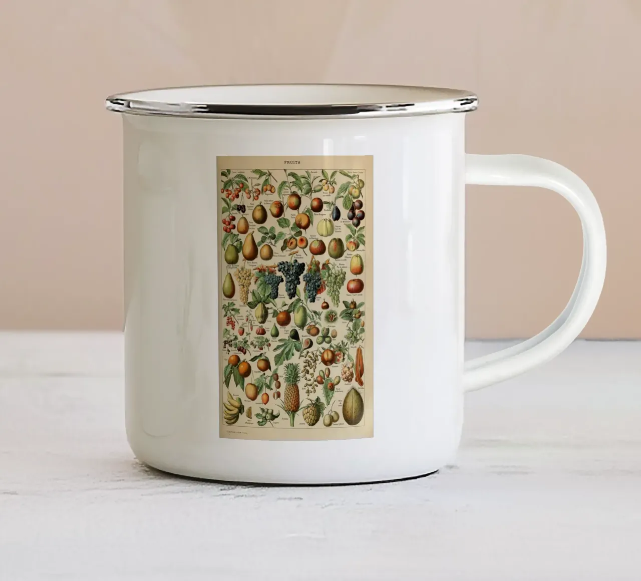 mele pere uva limoni frutta tazza in smalto da Graham Robertson