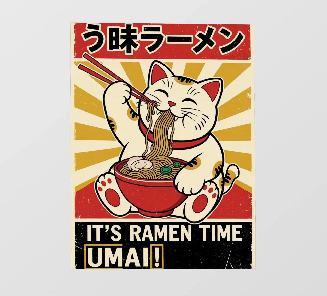 UMAI RAMEN CAT POSTER GIAPPONESE pellicola backlit da Sentinal
