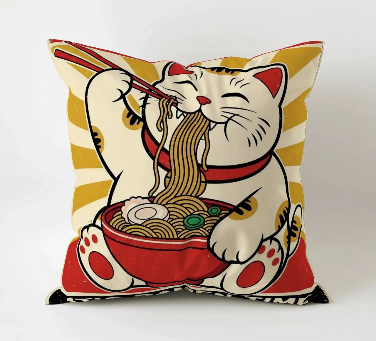 UMAI RAMEN CAT POSTER GIAPPONESE cuscino da Sentinal