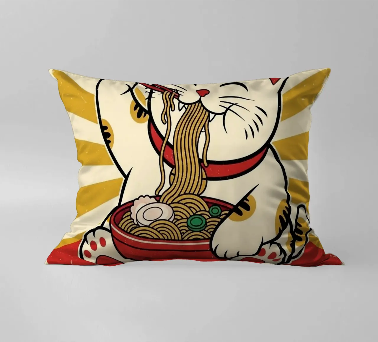 UMAI RAMEN CAT POSTER GIAPPONESE cuscino da Sentinal
