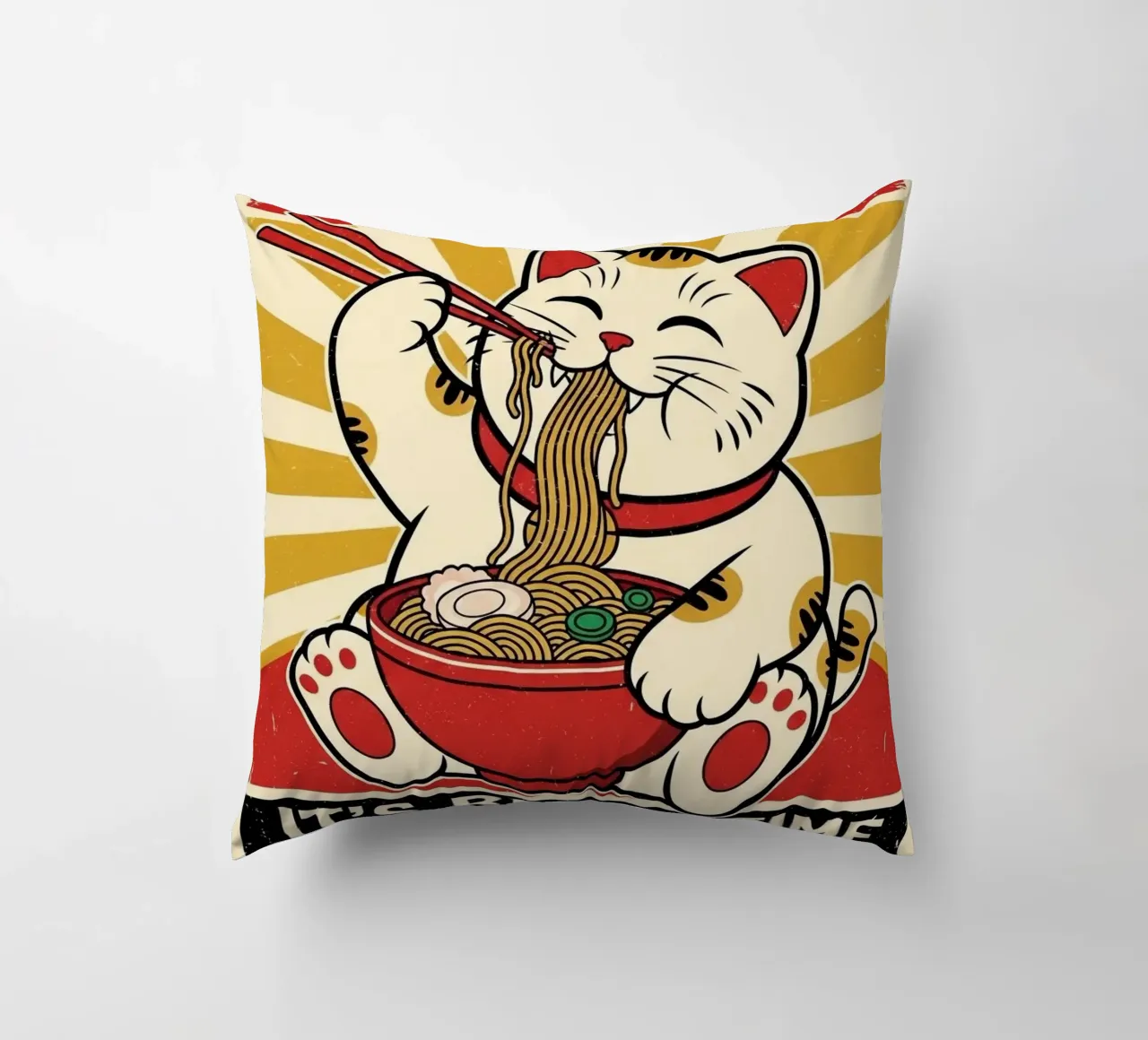 UMAI RAMEN CAT POSTER GIAPPONESE cuscino da Sentinal