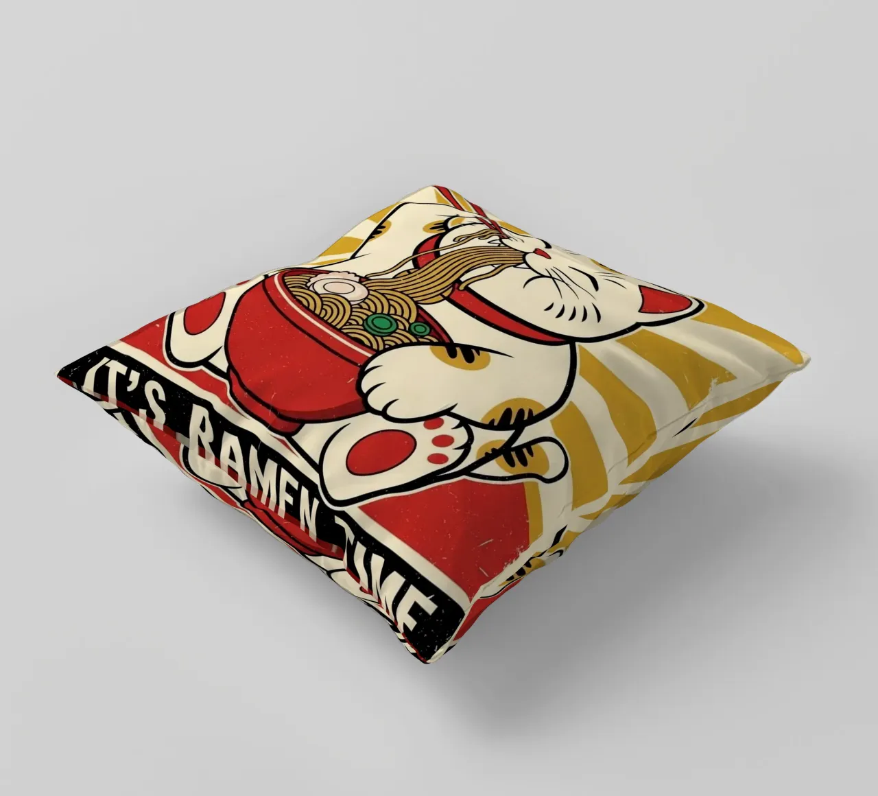 UMAI RAMEN CAT POSTER GIAPPONESE cuscino da Sentinal