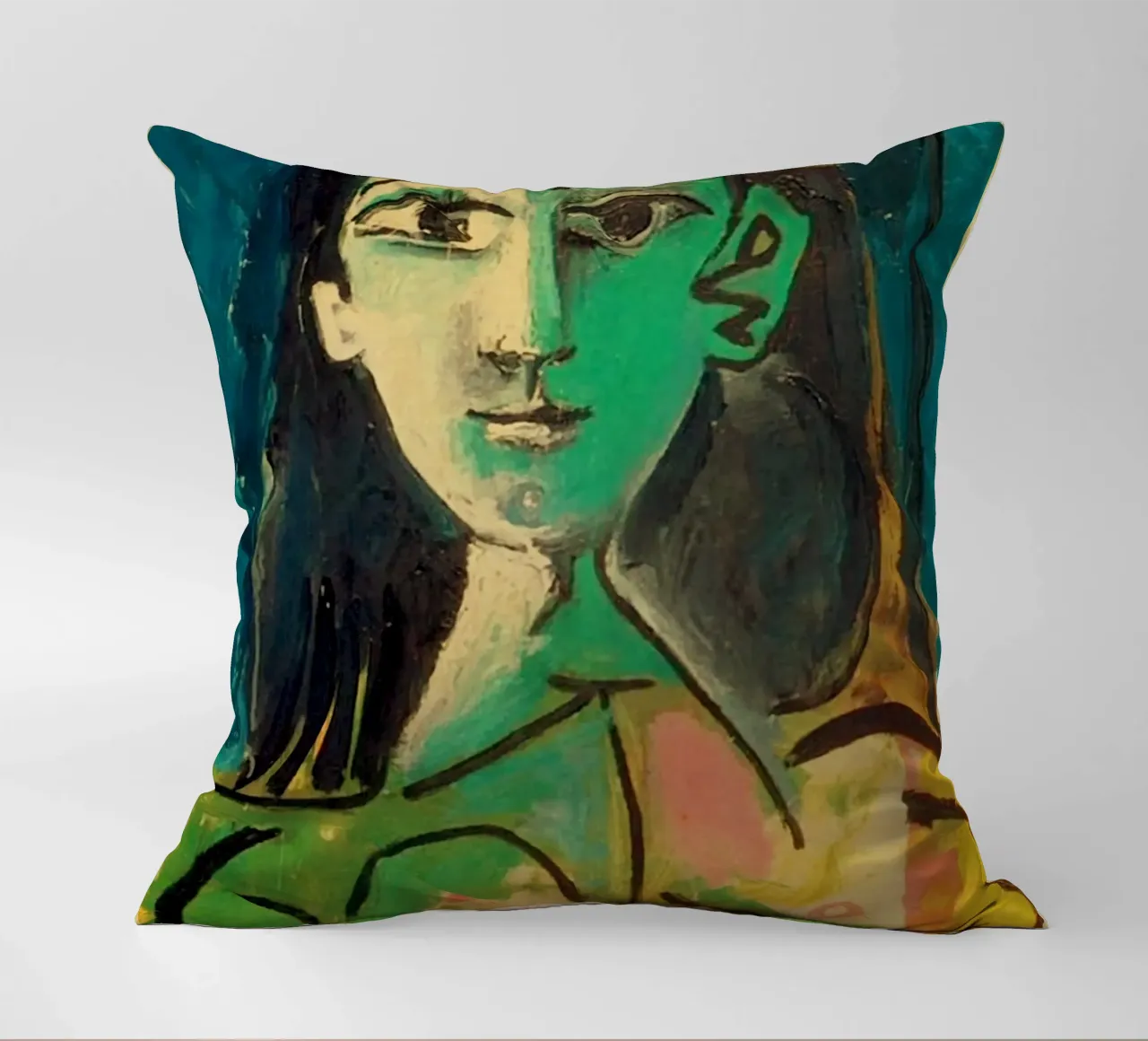 portrait de femme figure visage coussin de Amber Hughes