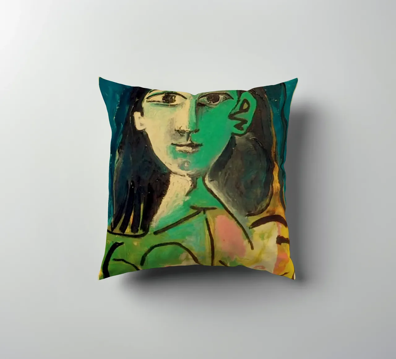 portrait de femme figure visage coussin de Amber Hughes