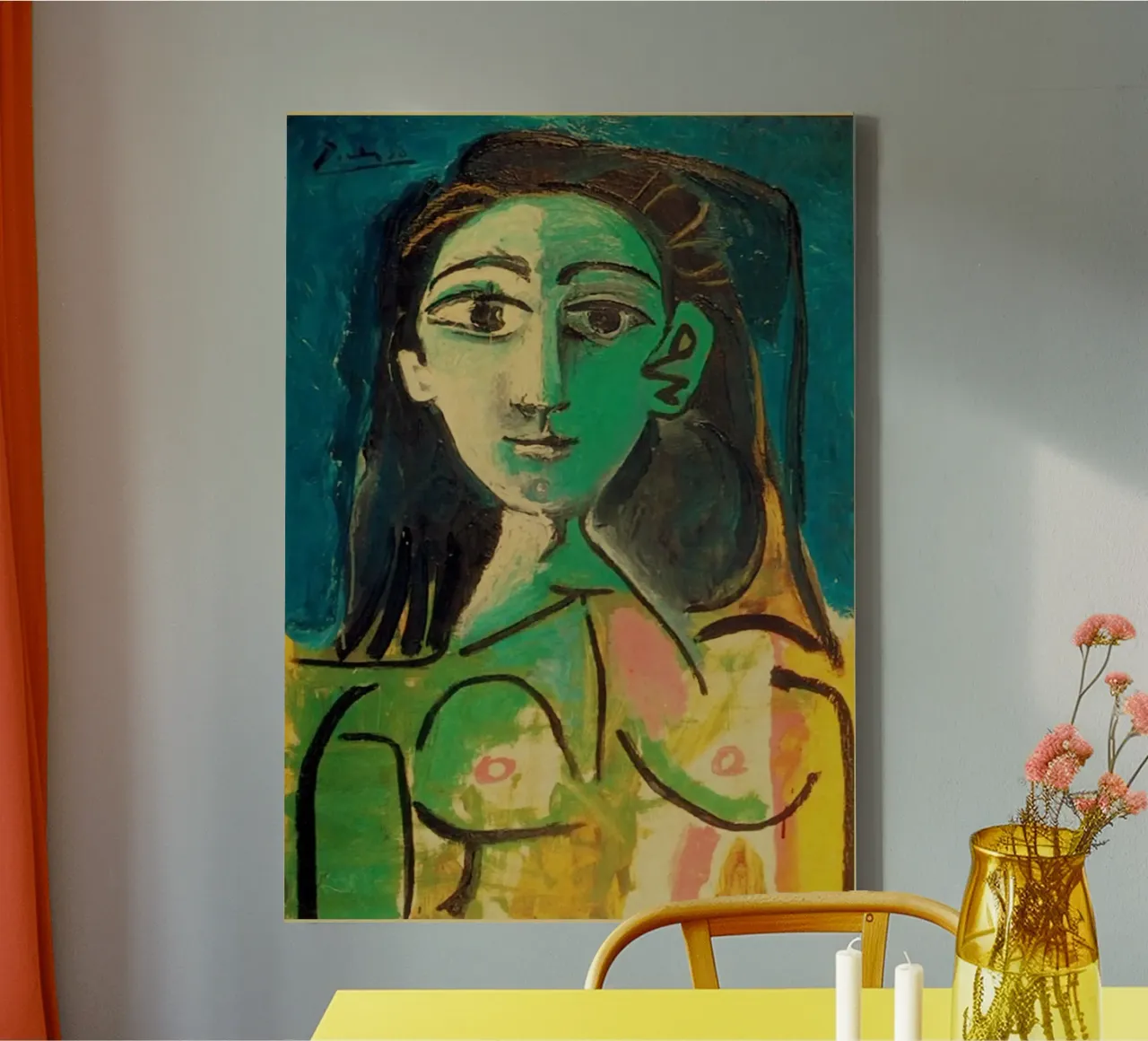 vrouwelijk portret figuur gezicht canvas met Baklijst van Amber Hughes