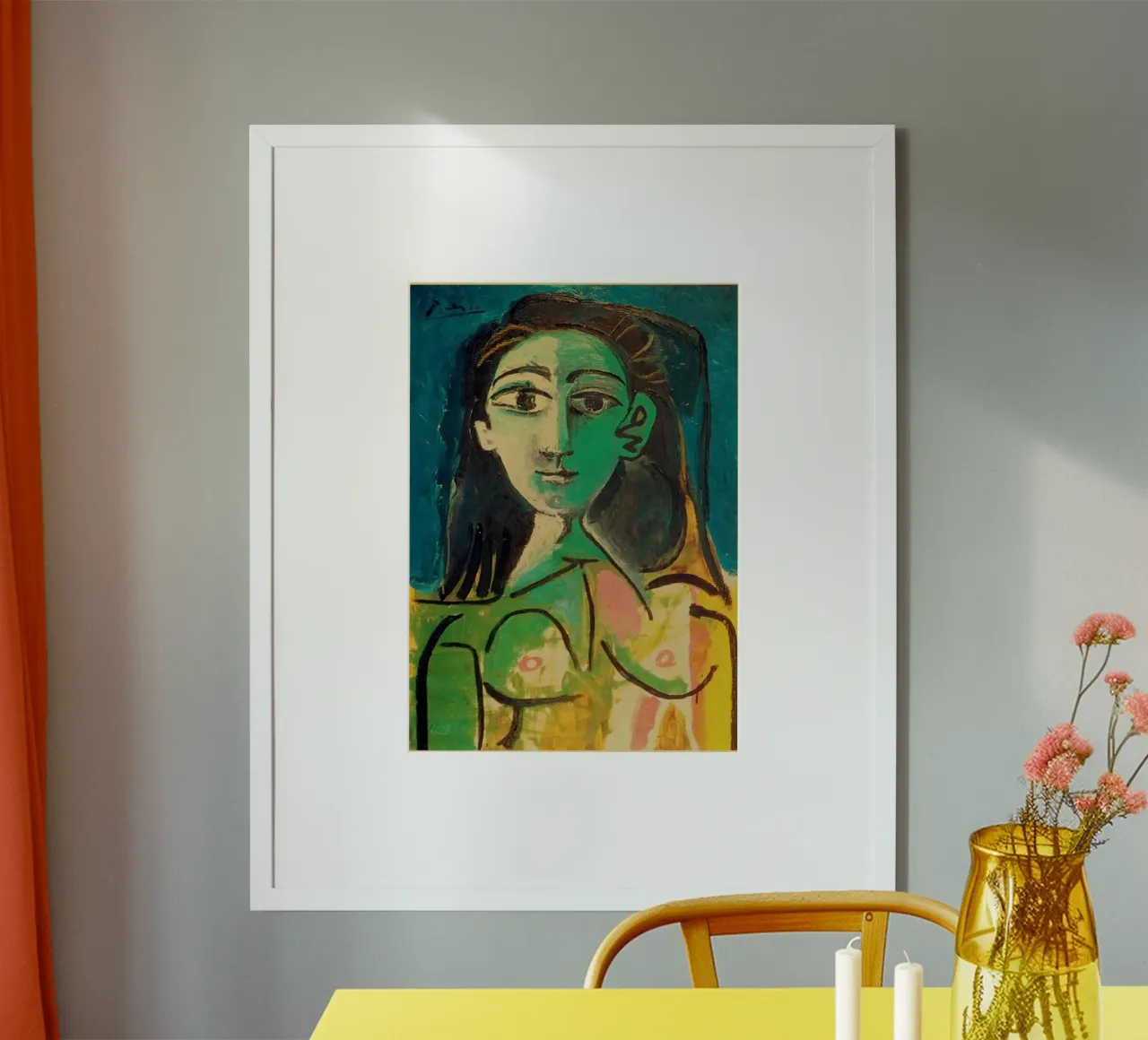 weibliches Porträt Figur Gesicht Poster mit Kunststoffrahmen von Amber Hughes