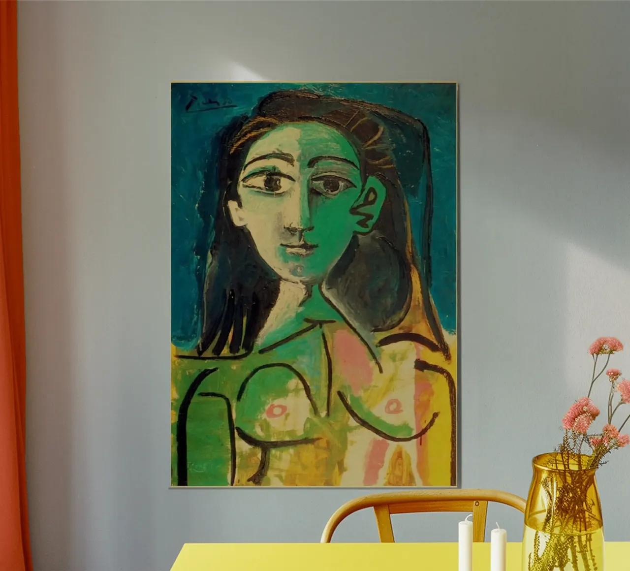 weibliches Porträt Figur Gesicht Poster mit Kunststoffrahmen von Amber Hughes