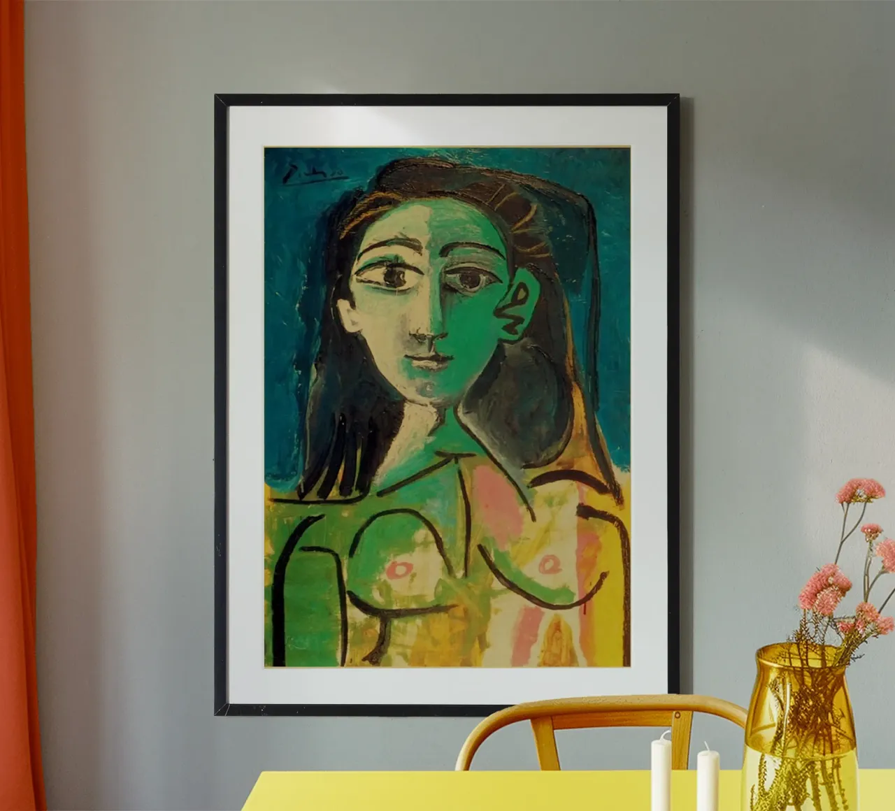 weibliches Porträt Figur Gesicht Poster mit Kunststoffrahmen von Amber Hughes