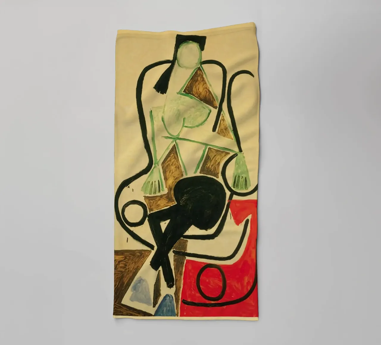 seated figure chair abstract form towel by Amber Hughes