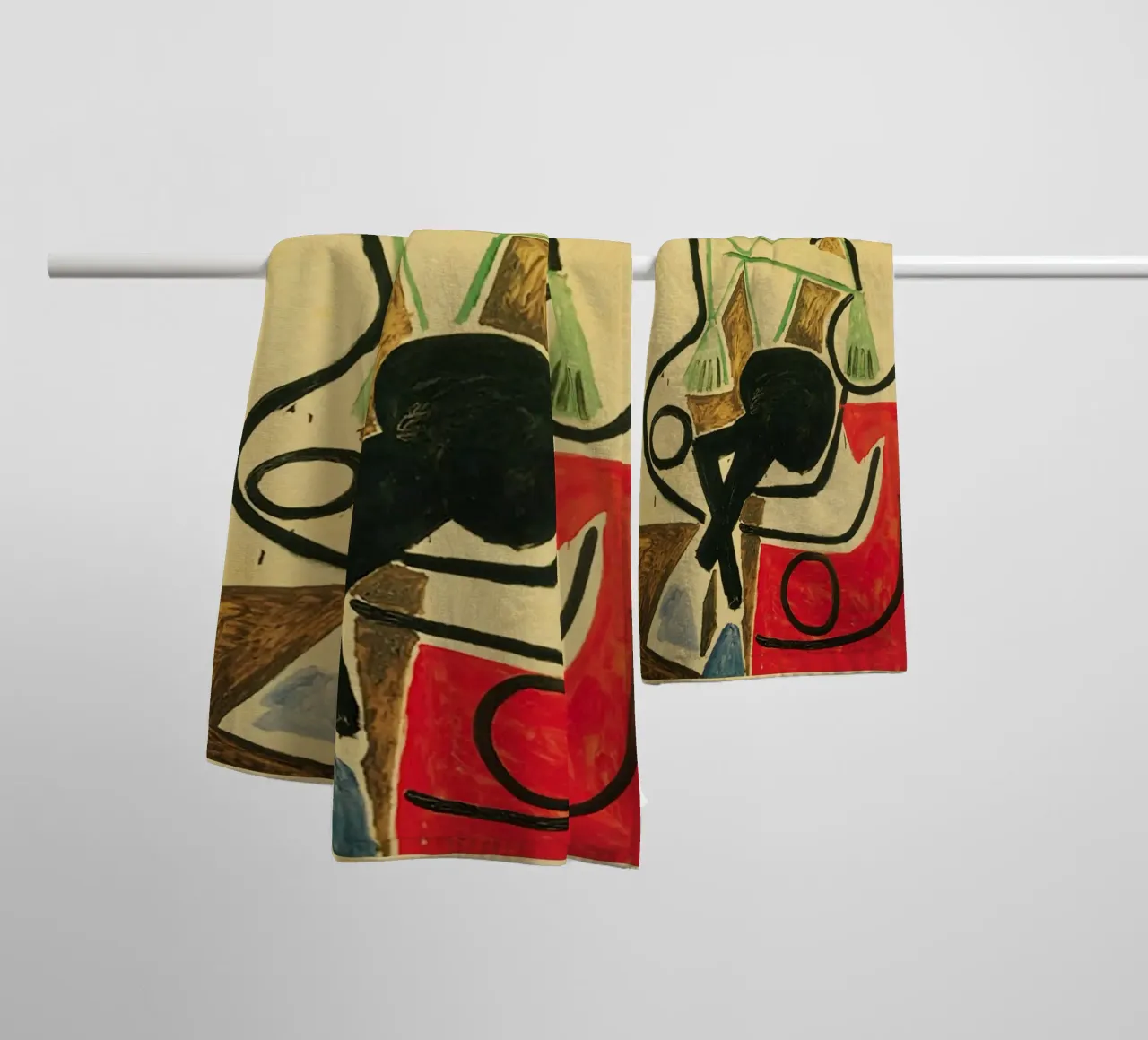 seated figure chair abstract form towel by Amber Hughes