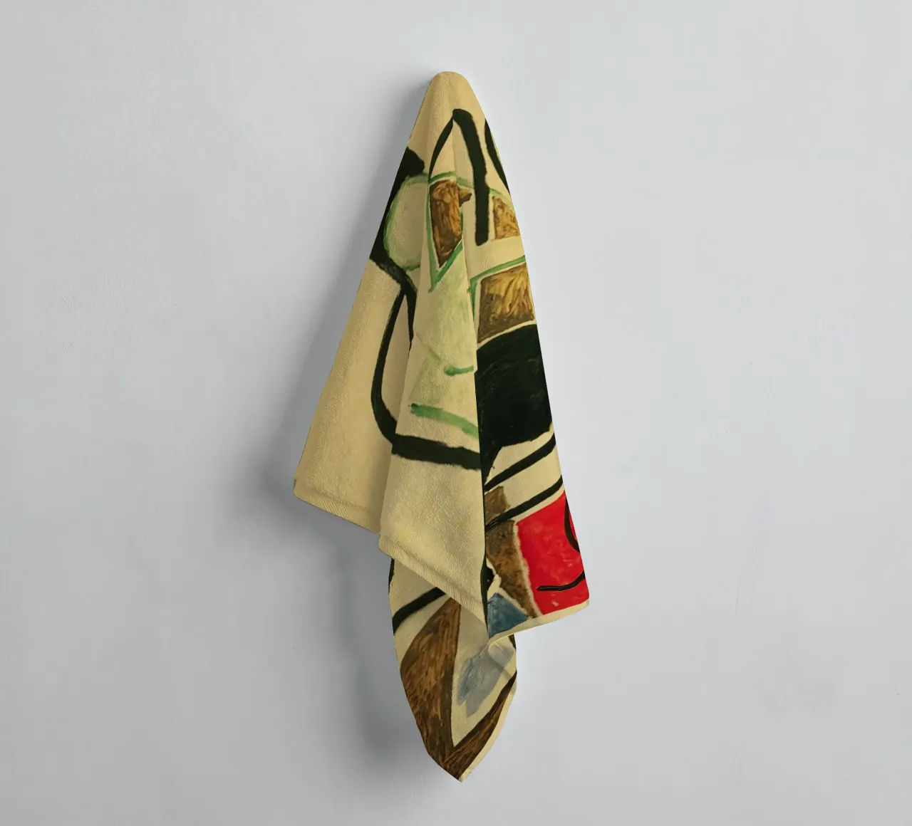 seated figure chair abstract form towel by Amber Hughes