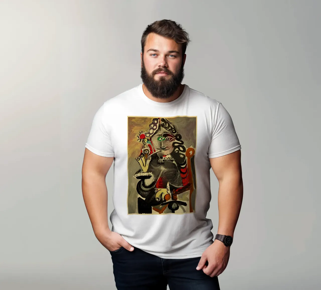 abstract portrait face eye nose mouth t-shirt by Amber Hughes