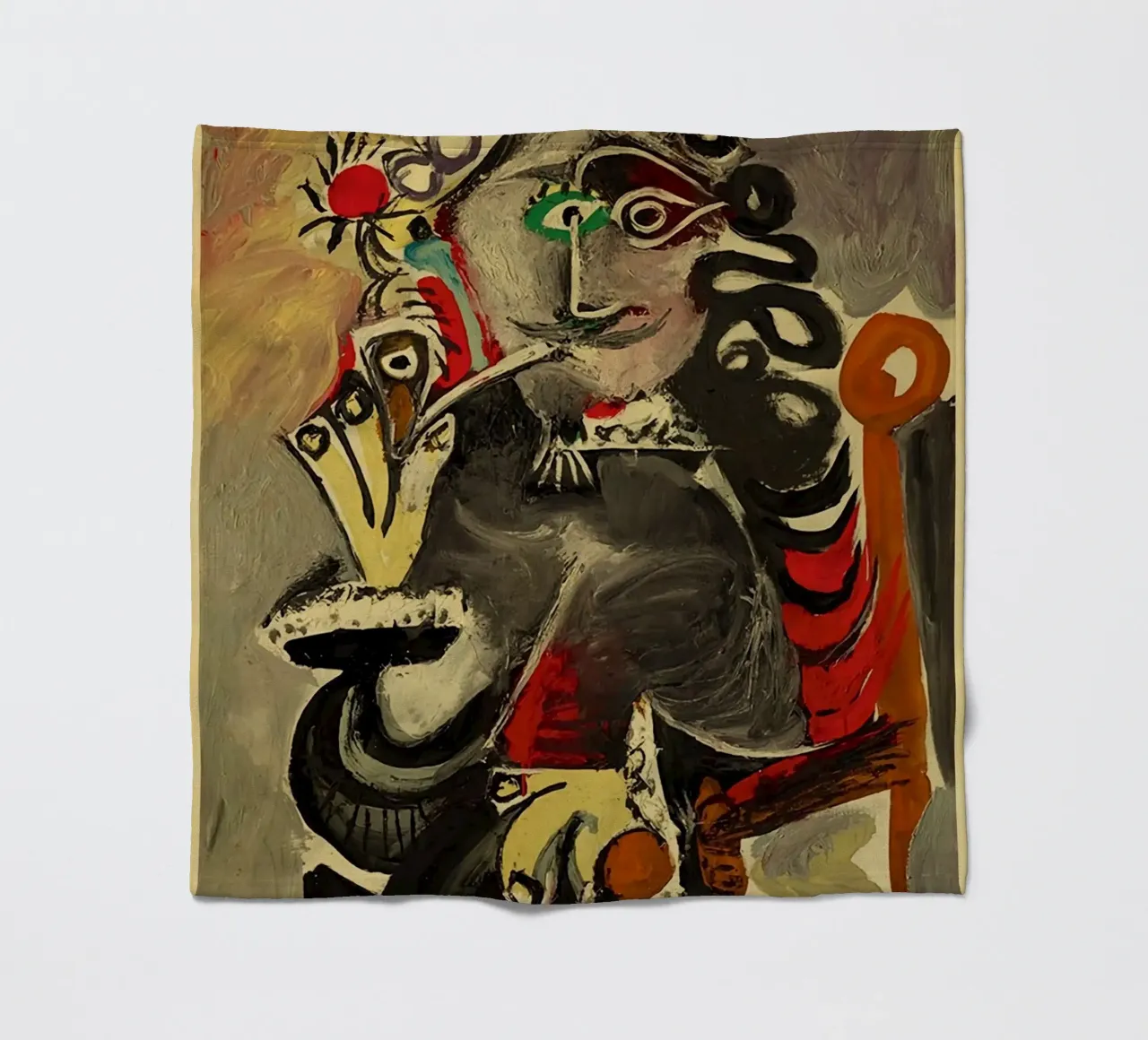 portrait abstrait visage oeil nez bouche plaid polaire de Amber Hughes