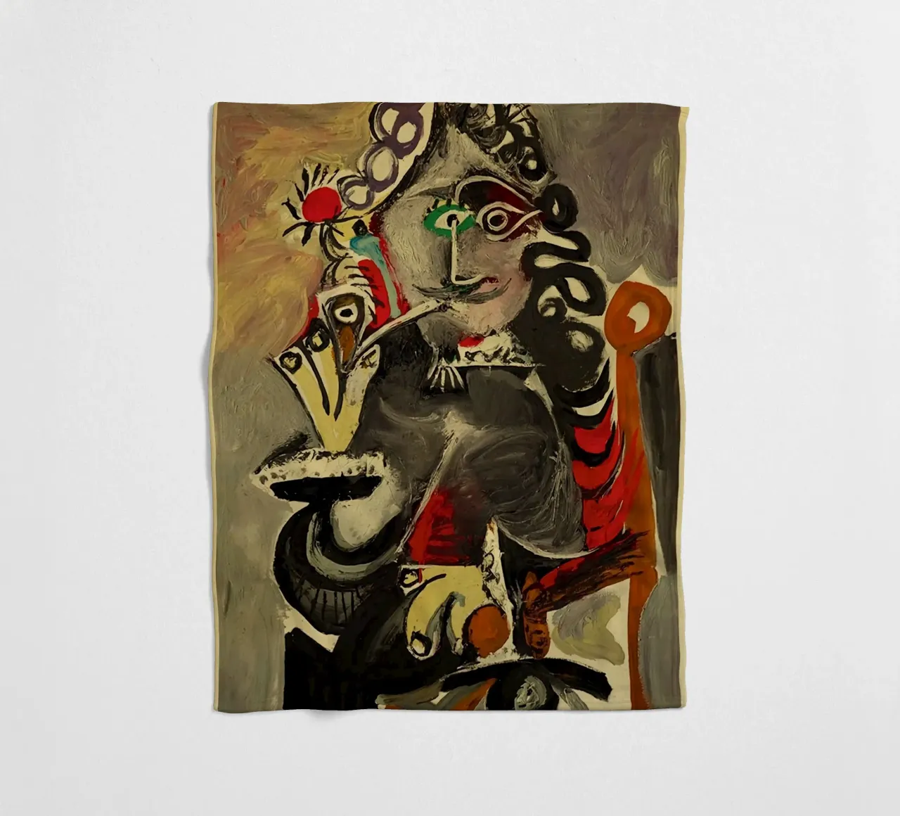 portrait abstrait visage oeil nez bouche plaid polaire de Amber Hughes
