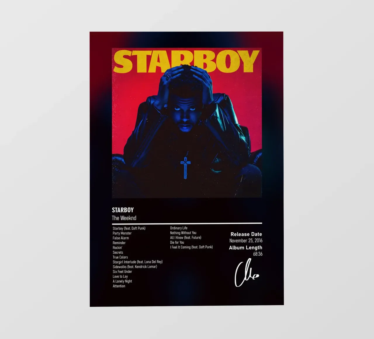 Starboy (2016) by The Weeknd telo in pvc da DGUnder