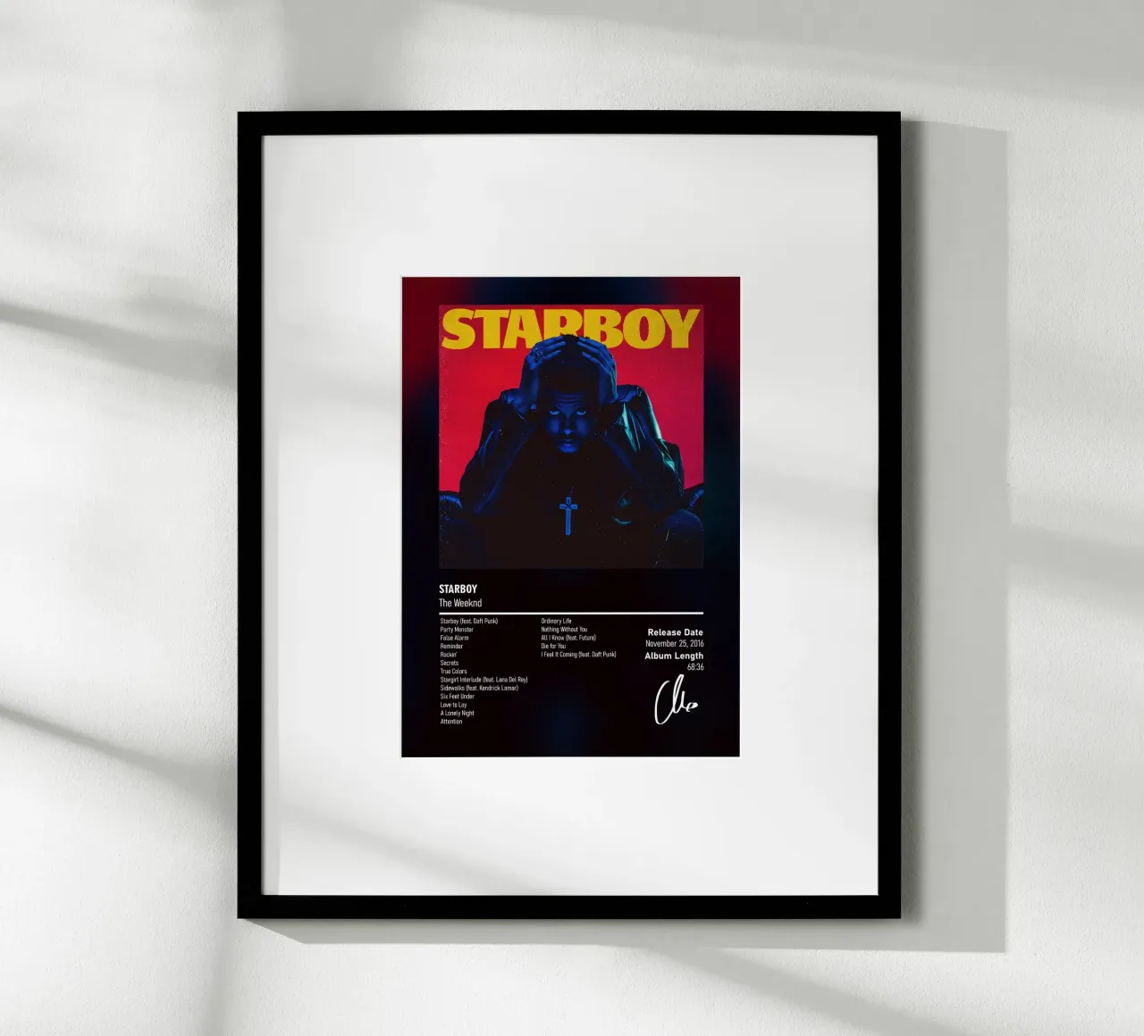 Starboy (2016) by The Weeknd carta hahnemühle da DGUnder