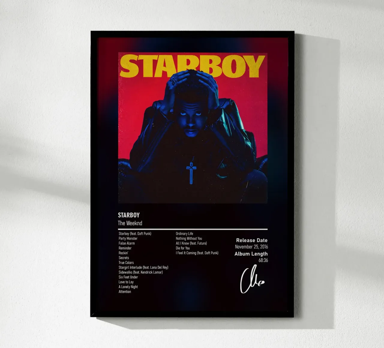 Starboy (2016) by The Weeknd carta hahnemühle da DGUnder