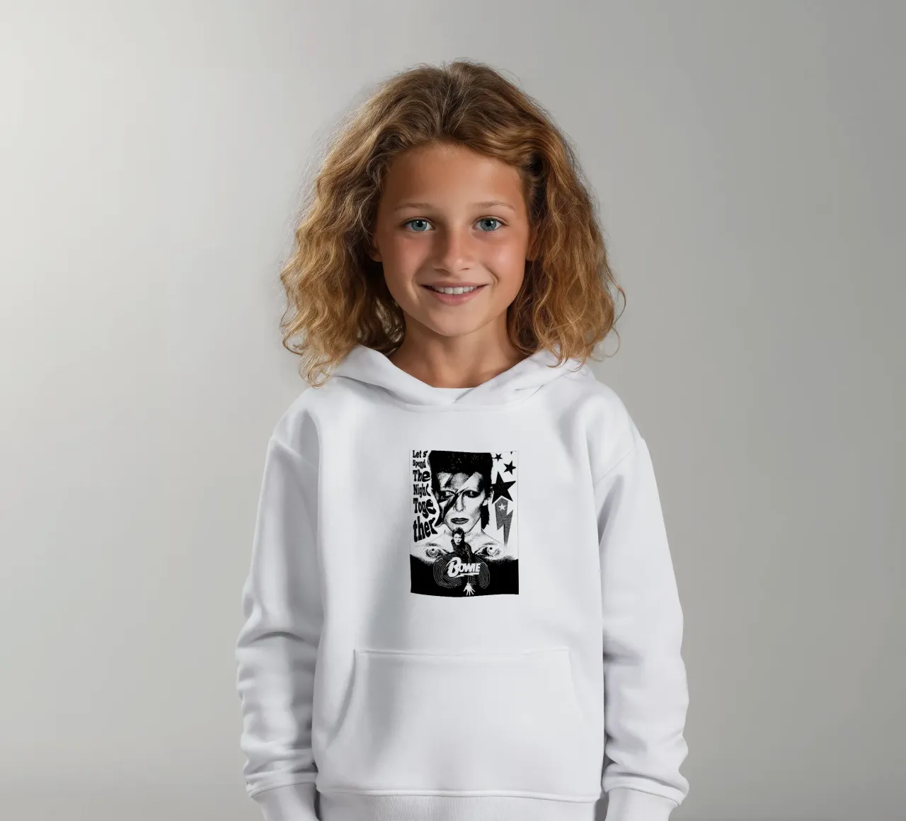 Let'S Spend The Night Together black white kids hoodie by music soul
