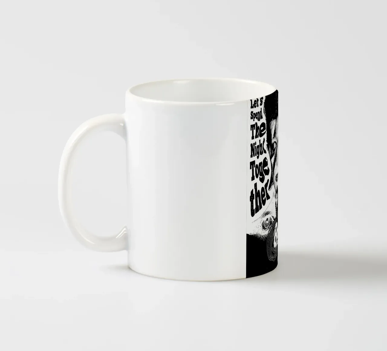 Passiamo la notte insieme bianco nero tazza in ceramica da music soul