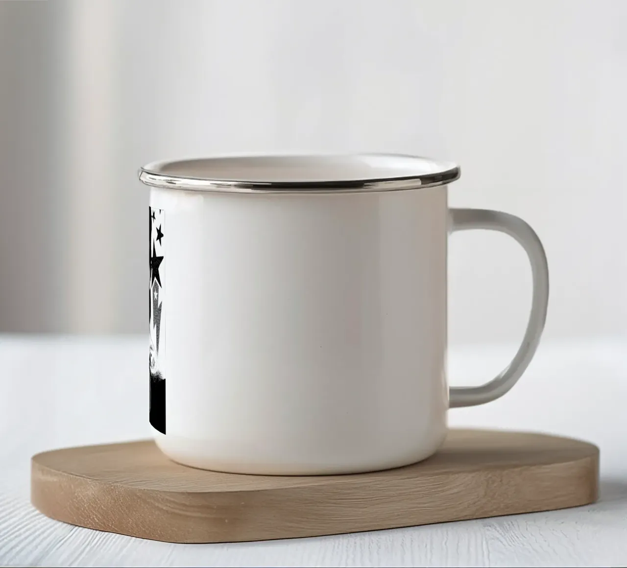 Passiamo la notte insieme bianco nero tazza in smalto da music soul