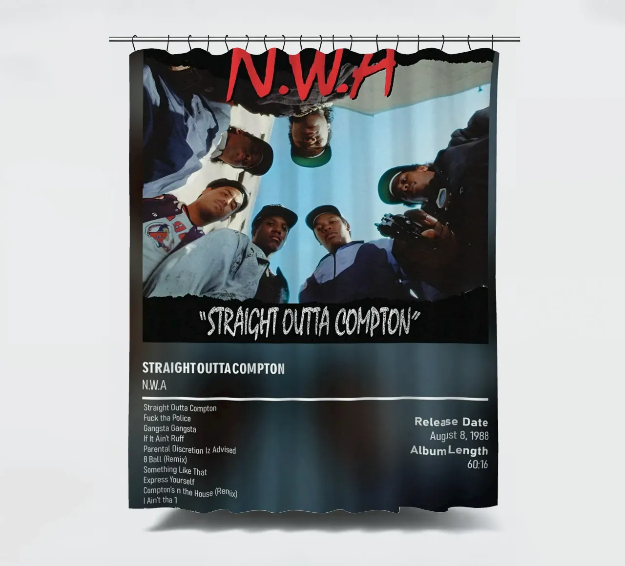 Straight Outta Compton by NWA shower curtain by DGUnder