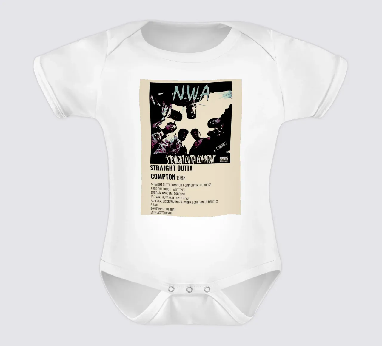 straight outta compton body neonato maniche corte da music soul