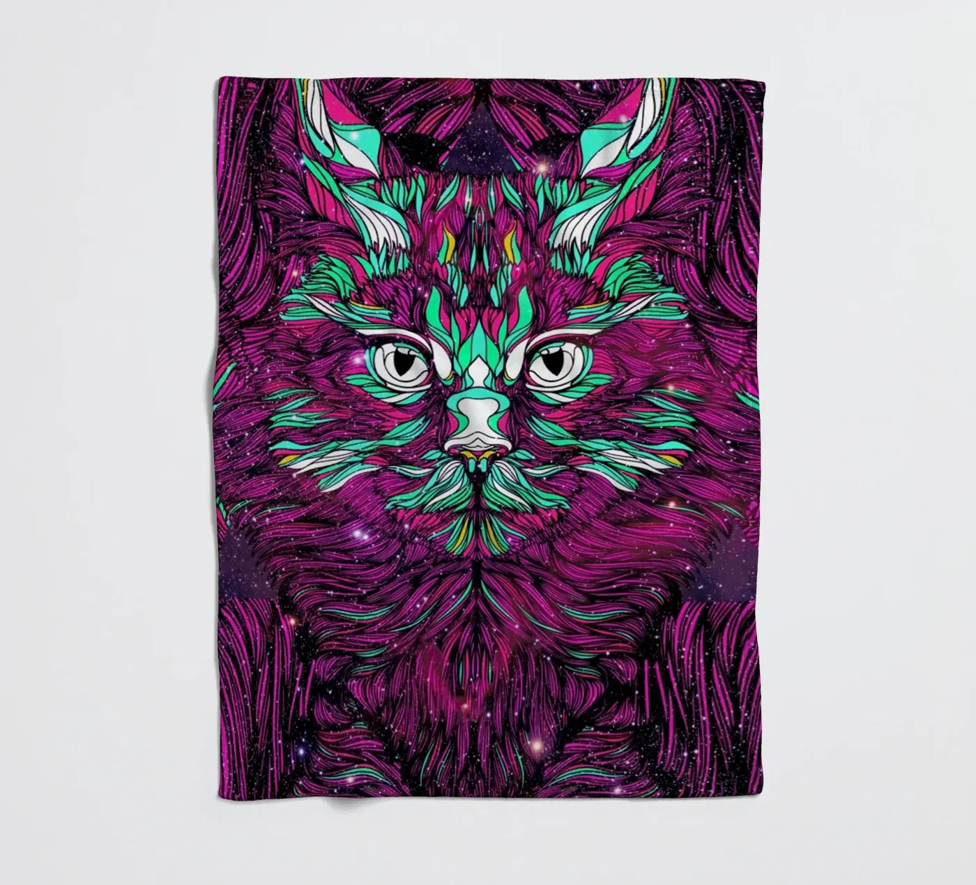 Space Cat fleecedeken van Danny Ivan