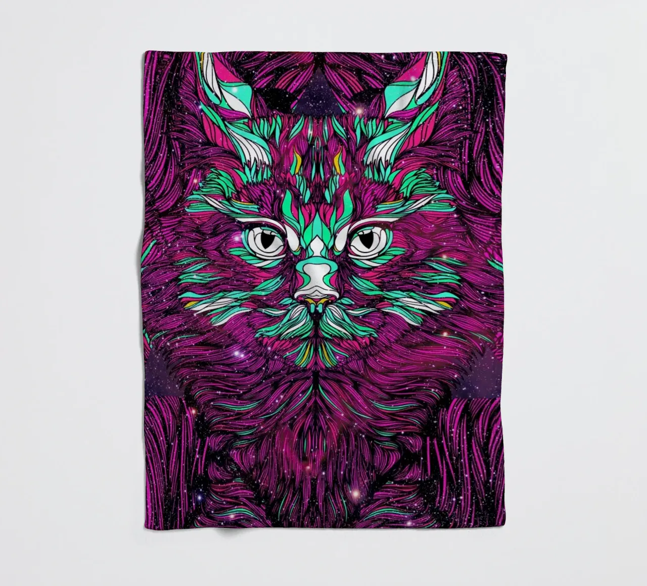 Space Cat Fleecedecke von Danny Ivan
